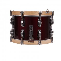 TAMBOR SAYÓN PASIÓN DEL SUR CROME 35,6 Ø X 22 CM ROJO VINO AROS NATURAL LISO