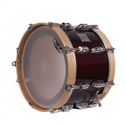 TAMBOR SAYÓN PASIÓN DEL SUR CROME 35,6 Ø X 22 CM ROJO VINO AROS NATURAL LISO