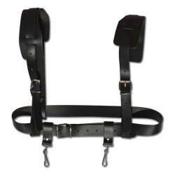 BLACK CROSS SHOULDER STRAP TWO CARABINERS