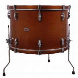 GROSSE CAISSE MOULUE 60,9 Ø X 40 CM AVEC PIEDS ANNEAUX NOYER ANNEAUX NOYER