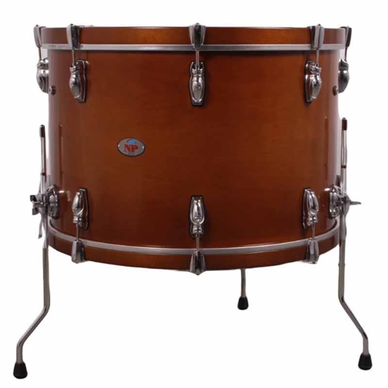 GROSSE CAISSE MOULUE 60,9 Ø X 40 CM AVEC PIEDS ANNEAUX NOYER ANNEAUX NOYER