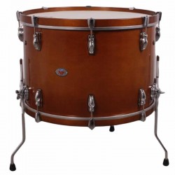 GROSSE CAISSE MOULUE 60,9 Ø X 40 CM AVEC PIEDS ANNEAUX NOYER ANNEAUX NOYER