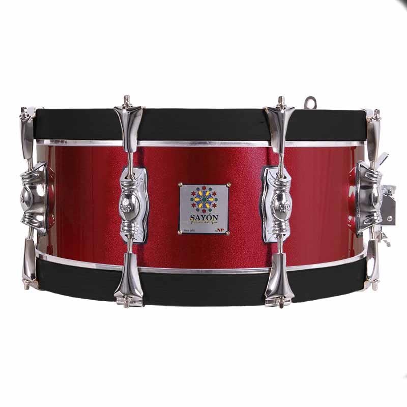 TAMBOR SAYÓN PASIÓN DEL SUR CROME 35,6 Ø X 14 CM ROJO CEREZA AROS GRAFITO LISO