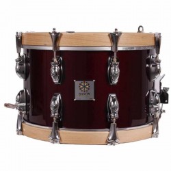 TAMBOR SAYÓN PASIÓN DEL SUR CROME 35,6 Ø X 22 CM ROJO VINO AROS NATURAL LISO