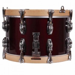 TAMBOR SAYÓN PASIÓN DEL SUR CROME 35,6 Ø X 22 CM ROJO VINO AROS NATURAL LISO