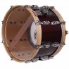 TAMBOR SAYÓN PASIÓN DEL SUR CROME 35,6 Ø X 22 CM ROJO VINO AROS NATURAL LISO