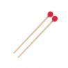 MAZA XILOFONO BOLA 25 MM GOMA ROJA SEMIDURA MANGO MADERA 39 CM PAR