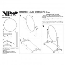 BOMBO CONCIERTO CROME 81,3 Ø X 50 CM NEGRO CON SOPORTE