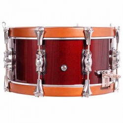 TAMBOR SAYÓN PASIÓN DEL SUR CROME 35,6 Ø X 16 CM ROJO VINO AROS MIEL LISO
