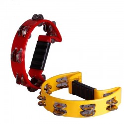 TAMBOURINE HALF MOON DOUBLE 25 CM PLASTIC COLORS