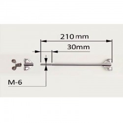 TIGE DE TAMBOUR CROME 21 CM COMPLÈTE