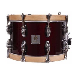 TAMBOR SAYÓN PASIÓN DEL SUR CROME 35,6 Ø X 22 CM ROJO VINO AROS NATURAL LISO
