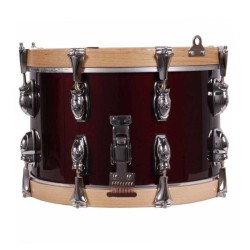 TAMBOR SAYÓN PASIÓN DEL SUR CROME 35,6 Ø X 22 CM ROJO VINO AROS NATURAL LISO