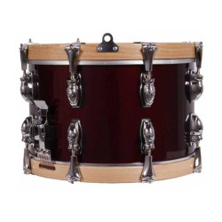 TAMBOR SAYÓN PASIÓN DEL SUR CROME 35,6 Ø X 22 CM ROJO VINO AROS NATURAL LISO