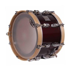 TAMBOR SAYÓN PASIÓN DEL SUR CROME 35,6 Ø X 22 CM ROJO VINO AROS NATURAL LISO