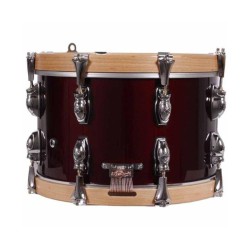 TAMBOR SAYÓN PASIÓN DEL SUR CROME 35,6 Ø X 22 CM ROJO VINO AROS NATURAL LISO