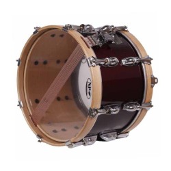 TAMBOR SAYÓN PASIÓN DEL SUR CROME 35,6 Ø X 22 CM ROJO VINO AROS NATURAL LISO