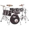 TWIN ROCK 7 PIECE TAMBOR SET BRILHO BLACK METAL HOOPS