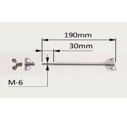 CROME DRUM ROD 19 CM COMPLETE