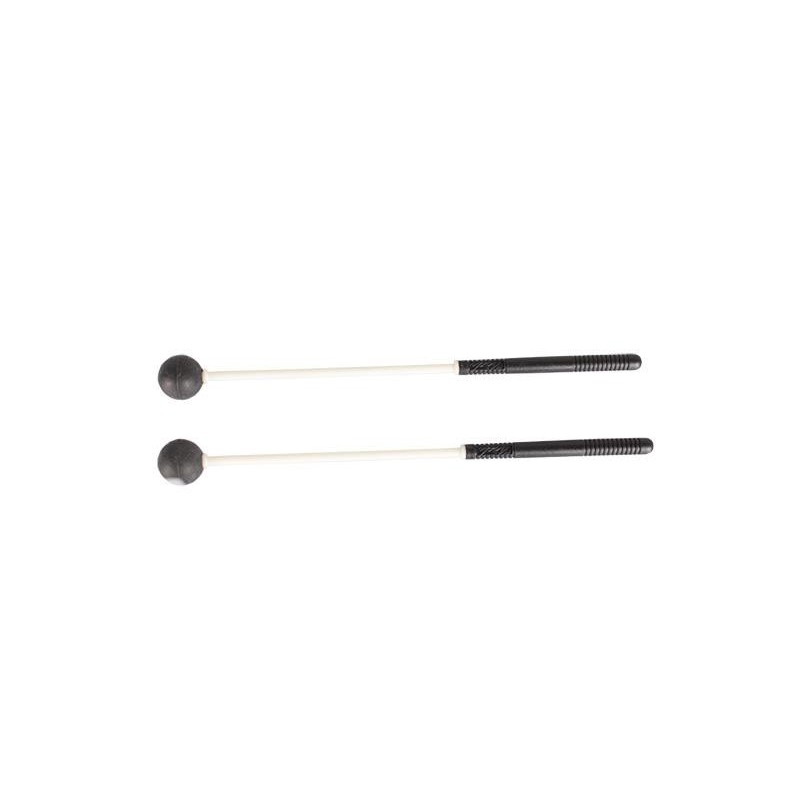 MAZA CARRILLÓN ESCOLAR GOMA DURA 25 MM BOLA NEGRA MANGO PLÁSTICO  26 CM PAR