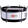 CHILDREN'S BROTHERHOOD DRUM 12" X 11 CM WHITE SMOOTH BLACK HOOPS