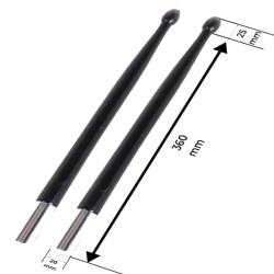 DRUMSTICK DRUMSTICK BLACK HOLM OAK SILVER GALA 1 PAIR