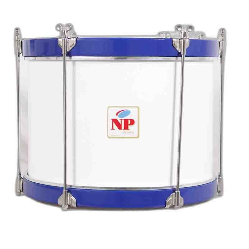 TAMBOR TAMBORRADA VARILLAS 35,6 Ø X 24 CM BLANCO AROS AZUL MARINO