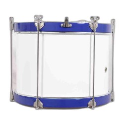 TAMBOR TAMBORRADA VARILLAS 35,6 Ø X 24 CM BLANCO AROS AZUL MARINO
