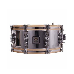 SAYÓN PASIÓN DEL SUR TAMBOR CROME 35,6 Ø X 14 CM PRATA NATURAL HOOPS GROOVE
