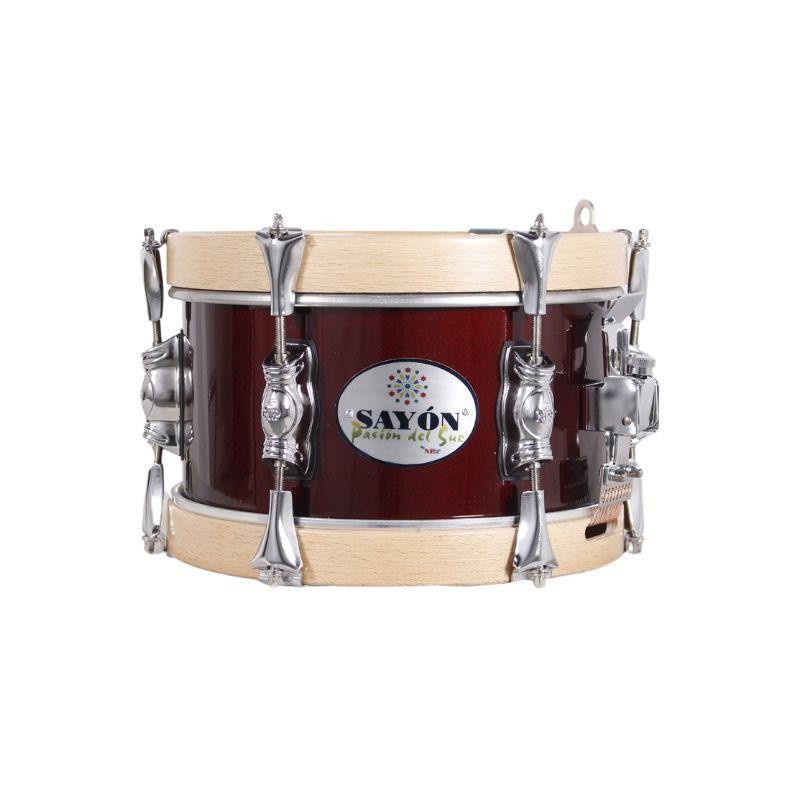 SAYÓN PASIÓN DEL SUR CROME DRUM 10" X 14 CM WINE RED EARRINGS NATURAL SMOOTH