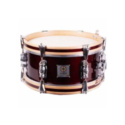 TAMBOR SAYÓN PASIÓN DEL SUR CROME 30,5 Ø X 14 CM ROJO VINO AROS NATURAL RANURA
