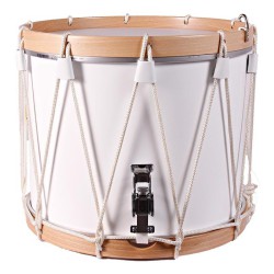 TAMBOR GRANADERO CUERDA 38,1 Ø X 30 CM NIEVE AROS NATURAL AGUJEROS