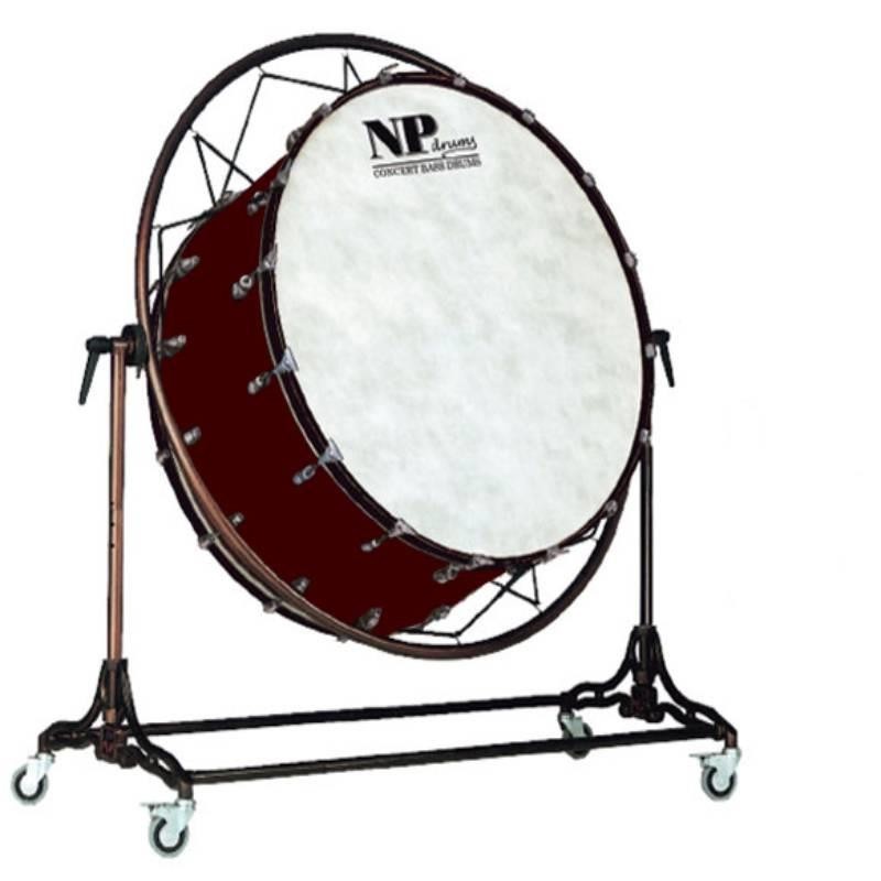 BOMBO CONCIERTO CROME 81,3 Ø X 50 CM ROJO VINO CON SOPORTE