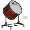 CROME CHAMBER DRUM 71.1 Ø X 50 CM WINE RED WITH STAND