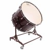 CROME CHAMBER DRUM 71.1 Ø X 50 CM WINE RED WITH STAND