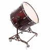 CROME CHAMBER DRUM 71.1 Ø X 50 CM WINE RED WITH STAND