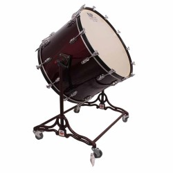 CROME CHAMBER DRUM 71.1 Ø X 50 CM WINE RED WITH STAND