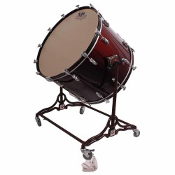 CROME CHAMBER DRUM 71.1 Ø X 50 CM WINE RED WITH STAND