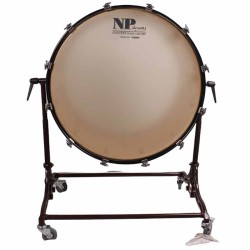 CROME CHAMBER DRUM 71.1 Ø X 50 CM WINE RED WITH STAND