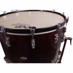 CROME CHAMBER DRUM 71.1 Ø X 50 CM WINE RED WITH STAND
