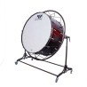 GROSSE CAISSE DE CONCERT ROUGE VIN 32" X 20" ANCIENNE AVEC SUPPORT