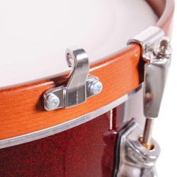 TAMBOR SAYÓN PASIÓN DEL SUR CROME 35,6 Ø X 16 CM ROJO VINO AROS MIEL LISO