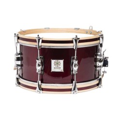 TAMBOR SAYÓN PASIÓN DEL SUR CROME 35,6 Ø X 16 CM ROJO VINO AROS NATURAL RANURA