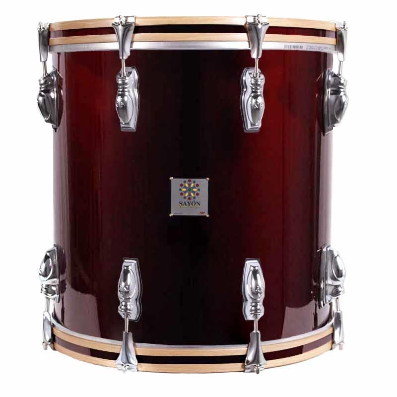 TIMBAL SAYÓN PASIÓN DEL SUR CROME 40,6 Ø X 40 CM ROJO VINO AROS NATURAL RANURA