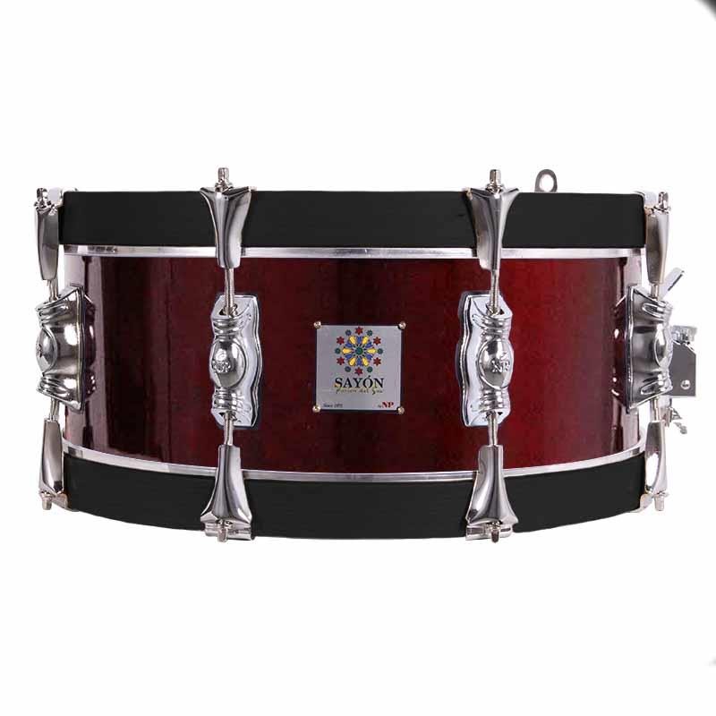 SAYÓN PASIÓN DEL SUR TAMBOR CROMADO 35,6 Ø X 14 CM VINHO TINTO GRAFITE LISO HOOPS