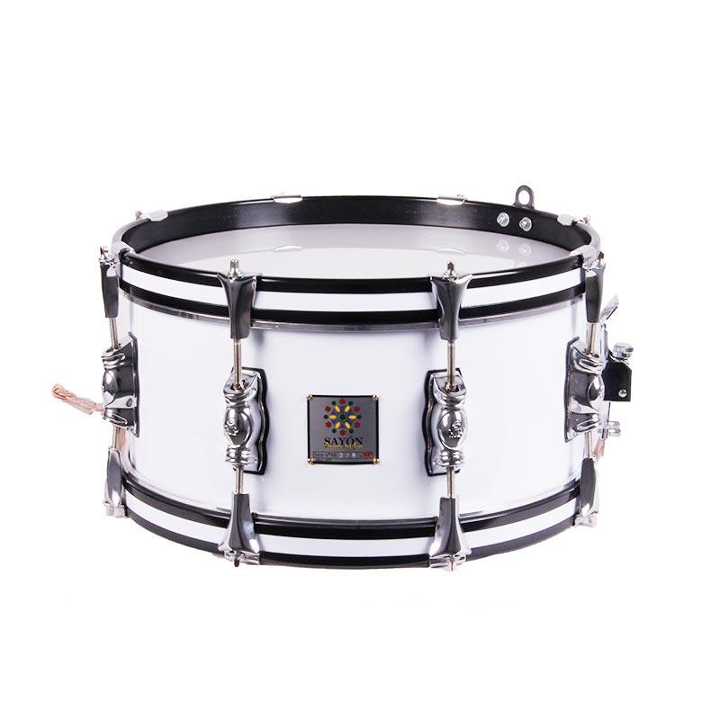 SAYÓN PASIÓN DEL SUR CROME TAMBOUR 35,6 Ø X 16 CM BLANC GRAPHITE HOOPS GROOVE