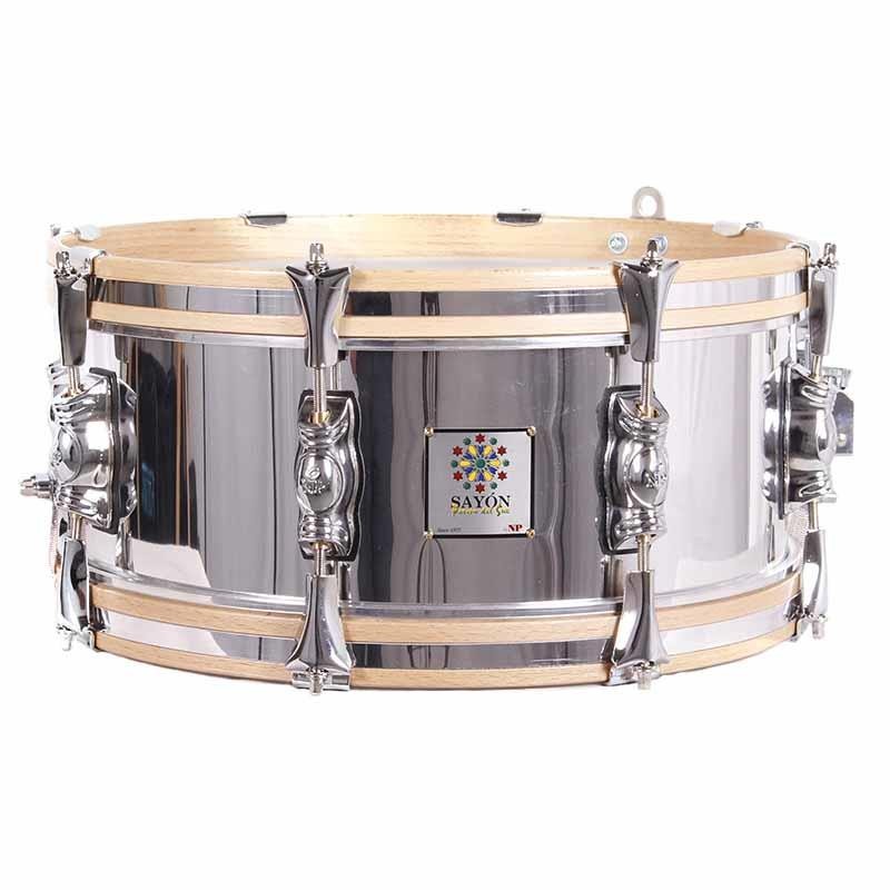 TAMBOR SAYÓN PASIÓN DEL SUR CROME 35,6 Ø X 16 CM PLATA AROS NATURAL RANURA