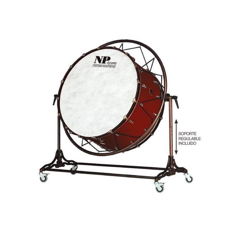 OLD 40" X 20" CHERRY RED CONCERTO TAMBOR DE BAIXO COM SUPORTE