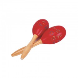 PAREJA MARACAS MADERA ROJO