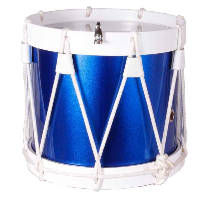 TAMBOR TAMBORRADA CUERDAS 25,4 Ø X 21 CM AZUL AROS BLANCOS